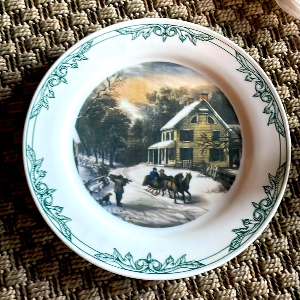2001 8.3” plate Currier & Ives Collection of the city of NY four star int.